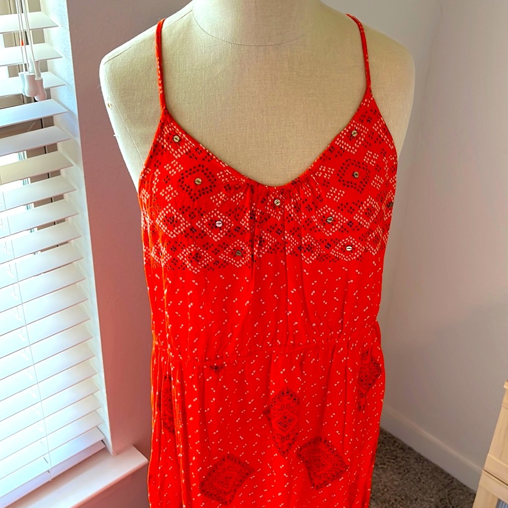 Strapped red sundress